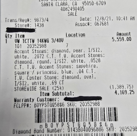 $5559 Vera Wang Love Collection 1ctTW Oval Diamond Tri-sides 14K White Gold Ring - Picture 13 of 14